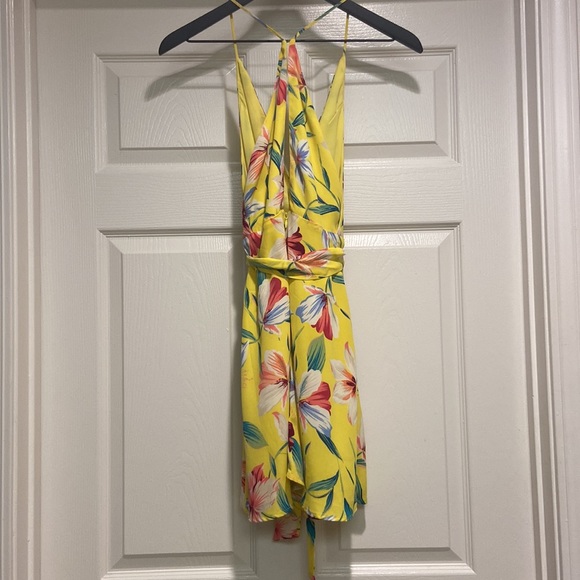 Lush Yellow Floral Mini Dress - Picture 7 of 7